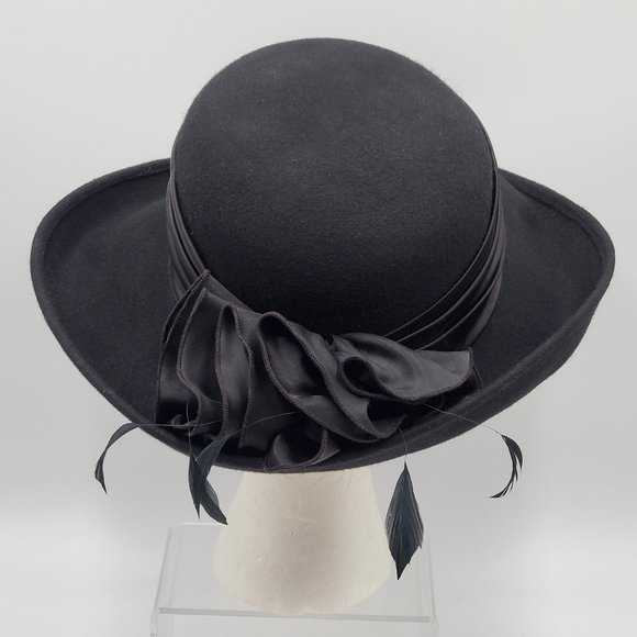 Betmar New York Wool Hat Satin & Feathers Hat Band - Picture 11 of 16